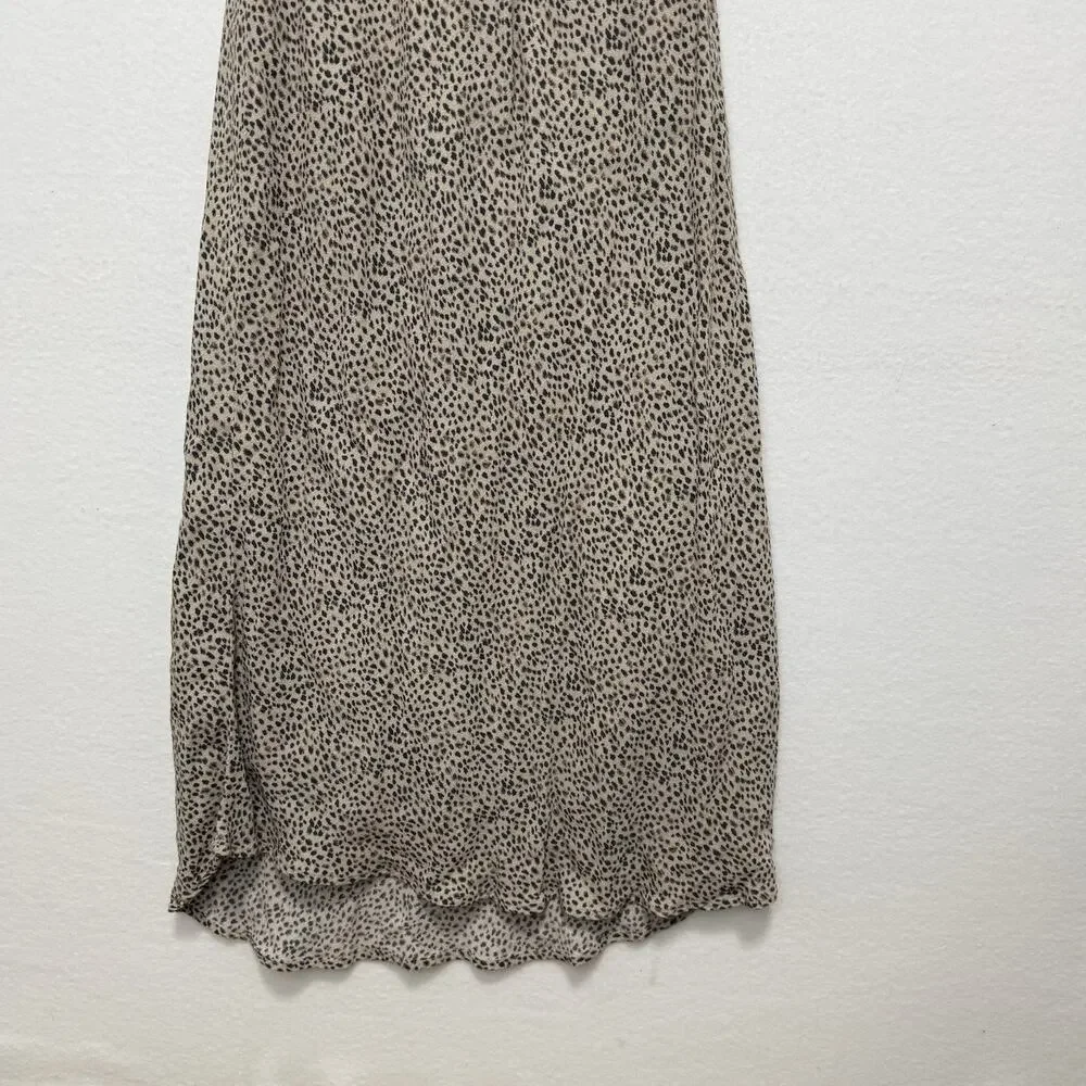 Abercrombie & Fitch Maxi Dress Womens Large LP Leopard Print Twist Front Classic